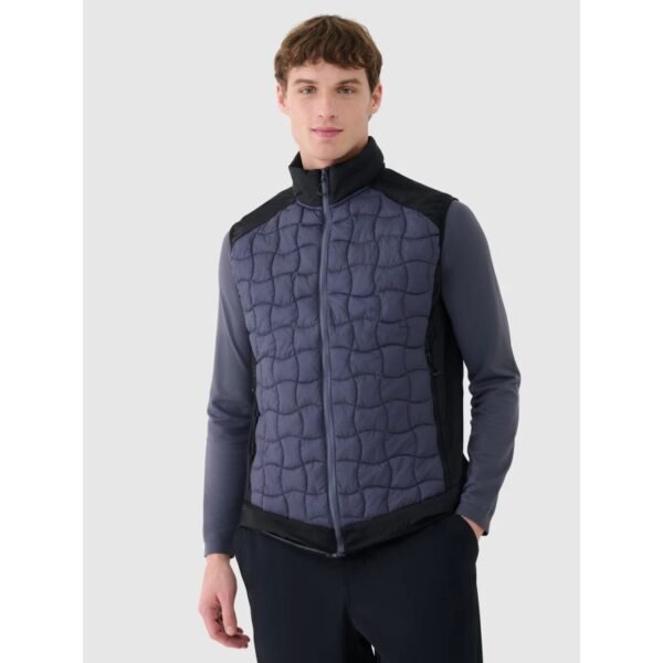 Mens down trekking vest with Primaloft filling Black 4F 4FWSS25TVJAM177-22S