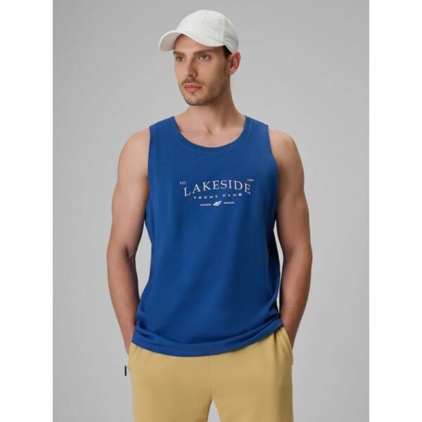 Mens regular sleeveless shirt with print 4F 4FRSS26TSLEM331-033S