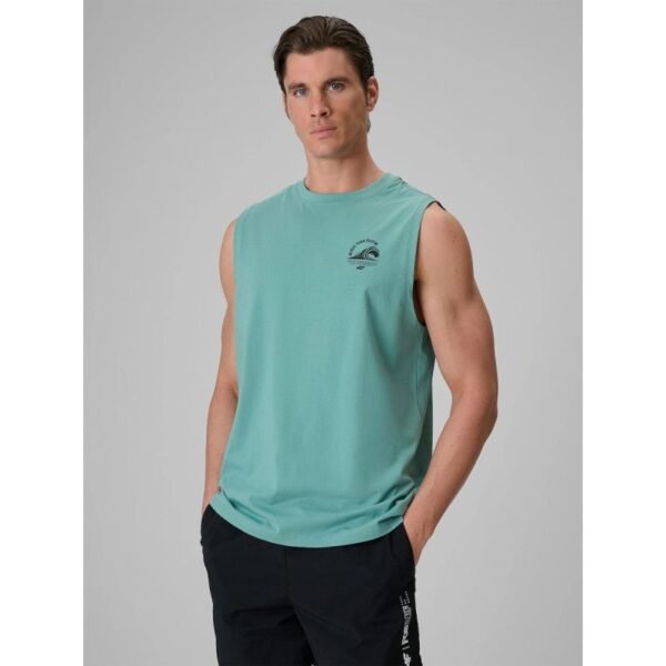 Mens relaxed sleeveless T-shirt with print 4F 4FRSS26TSLEM365-47S