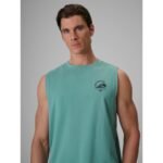 Mens relaxed sleeveless T-shirt with print 4F 4FRSS26TSLEM365-47S - Image 4