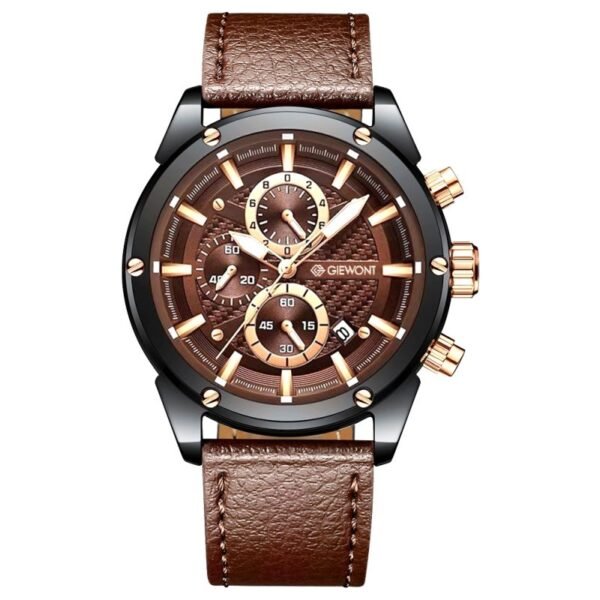 Mens Watch Giewont Chronograph Sapphire Black Brown GW8810-A3