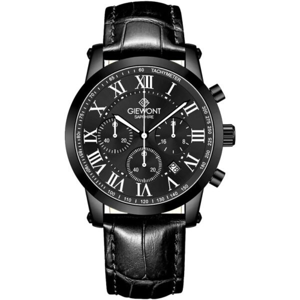 Mens Watch Giewont Chronograph Sapphire Black GW6260-A3
