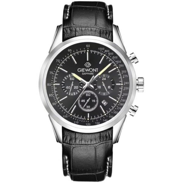 Mens Watch Giewont Chronograph Sapphire Silver Black GW7650-A2