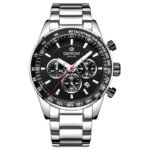Mens Watch Giewont Chronograph Sapphire Silver Black GW9140-B1