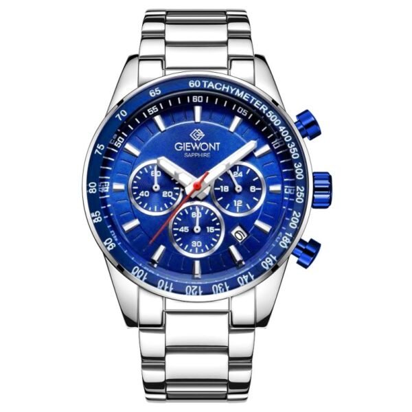 Mens Watch Giewont Chronograph Sapphire Silver Blue GW9140-B3