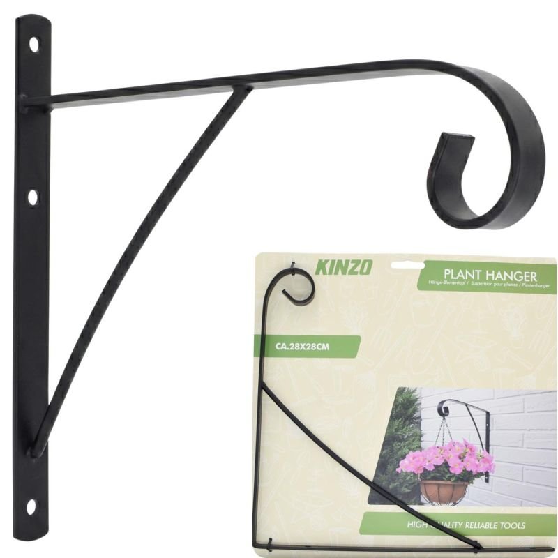lupin-wear-ca-metal-plant-hanger-classic-simple-black-26x28cm-kinzo-2930548 METAL PLANT HANGER CLASSIC SIMPLE BLACK 26X28CM KINZO - Image 1