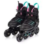 Meteor M 34-38 Buzzy Roller Skates Black/Pink/Mint - Image 4