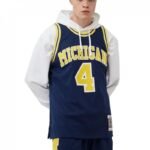 Mitchell Ness NCAA Swingman Road Jersey Michigan1991 Chris Webber SMJY4437-UMI91CWEASBL - Image 2