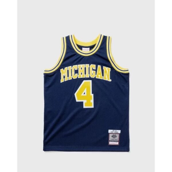 Mitchell Ness NCAA Swingman Road Jersey Michigan1991 Chris Webber SMJY4437-UMI91CWEASBL