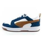 Puma Rebound v6 mens sports sneakers fashionable comfortable white navy brown - Image 2