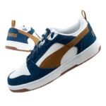 Puma Rebound v6 mens sports sneakers fashionable comfortable white navy brown