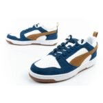 Puma Rebound v6 mens sports sneakers fashionable comfortable white navy brown - Image 8