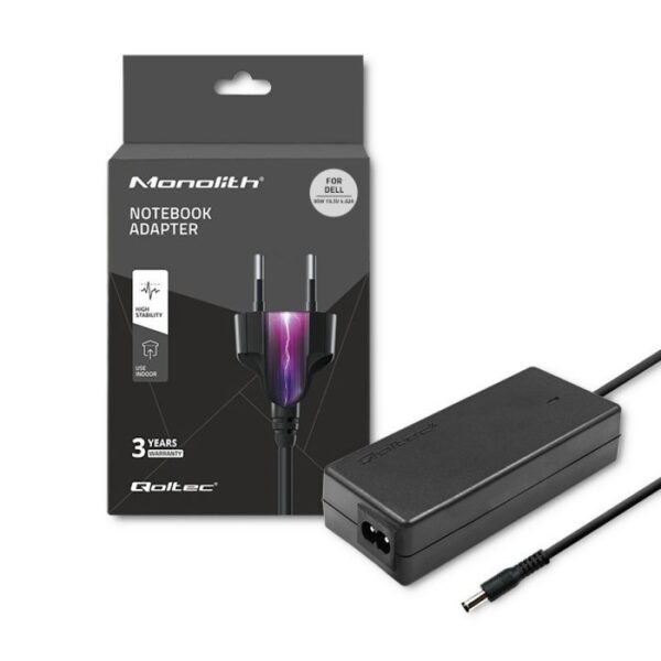 Qoltec 51516.90W power supply for DELL notebook (19.5 V; 4.62 A; 90W; 4.5 mm x 3 mm)