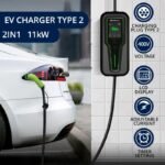 Qoltec 52467 Mobile charger for electric car EV with regulation 2 in 1 Type 2 | 11kW | 3 Phases | CEE 5 PIN | LCD | Portable | Wallbox | 5m - Image 2