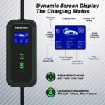 Qoltec 52476 Mobile charger for electric car EV with regulation 2 in 1 Type 2 | 3.5kW | 230V | Wi-fi | LCD | Portable | Wallbox | 5m - Image 5