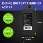 QOLTEC ELECTRIC BIKE BATTERY CHARGER 36V | 42V | 2A | 5.5*2.1 - Image 8
