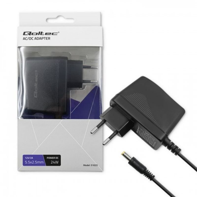 lupin-wear-ca-qoltec-plug-in-power-supply-24w-12v-2a-5-5-2-5-3220317 QOLTEC PLUG-IN POWER SUPPLY 24W | 12V | 2A | 5.5*2.5 - Image 1
