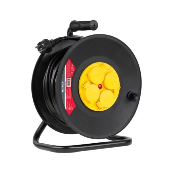 Rebel 4-socket power extension cord, 50m, IP44