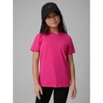 Regular plain girls T-shirt 4F 4FJRSS26TTSHF3554-12S