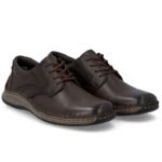 Rieker 05211-25 mens comfortable brown leather shoes - Image 2