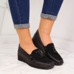 Rieker W RKR395 black wedge shoes - Image 3