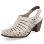 Rieker W RKR49B beige leather high heel sandals - Image 7