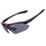 Rockbros 10001 Polarized Cycling Glasses - Black and Red - Image 2