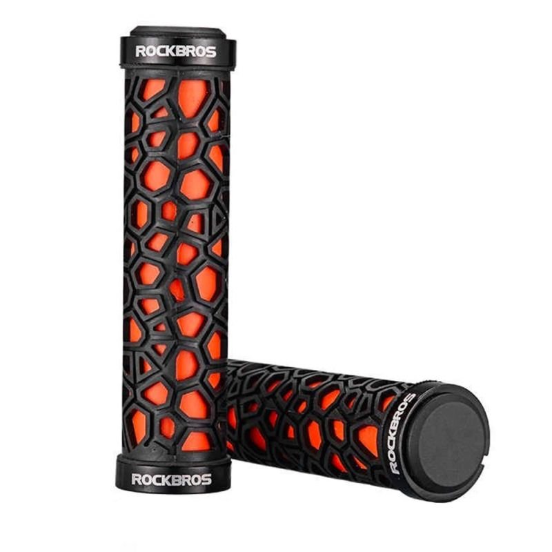 lupin-wear-ca-rockbros-2017-14aor-bicycle-grips-black-and-orange-2373020 Rockbros 2017-14AOR bicycle grips - black and orange - Image 1