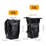 Rockbros 30140022001 waterproof bicycle bag for trunk - black - Image 6