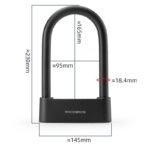 Rockbros 32210818001 SMART Bicycle Lock with Fingerprint Reader and Bluetooth Connectivity - Black - Image 5