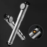 Rockbros HQ-67A-L03 Bicycle Pump with Pressure Gauge - Silver - Image 2