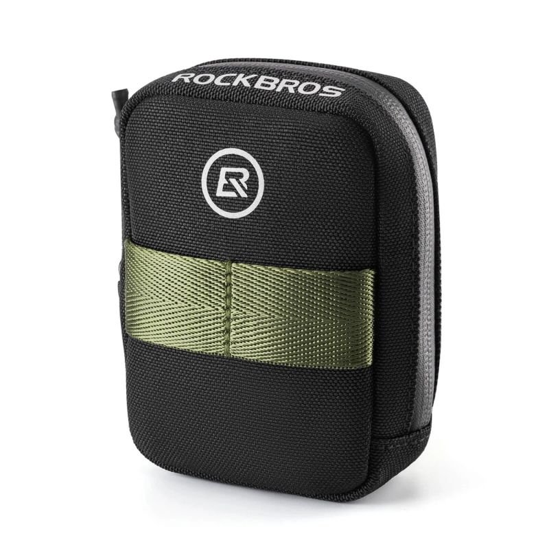 lupin-wear-ca-rockbros-mini-saddle-bag-with-co2-cartridge-holder-black-green-2388740 Rockbros Mini Saddle Bag with CO2 Cartridge Holder - Black/Green - Image 1