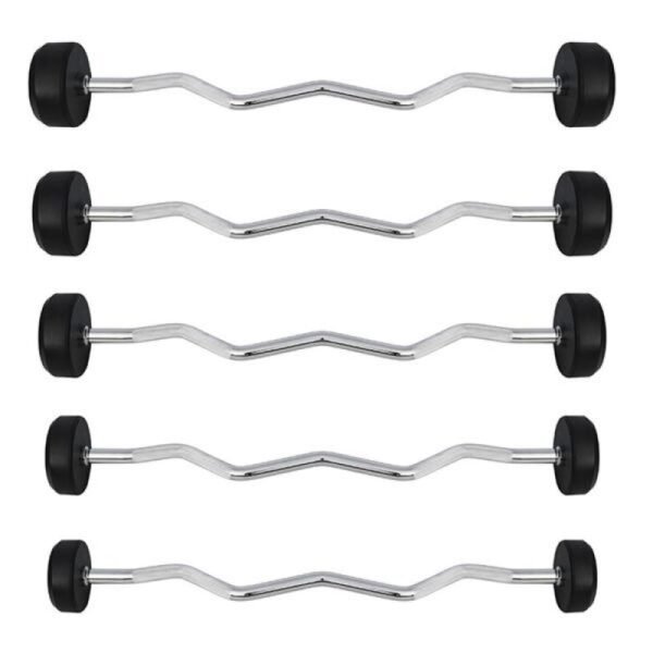 Rubber-coated barbell/curl bar 30 kg HMS GSL-30