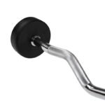 Rubber-coated fixed barbell/bar, curved, 15 kg HMS GSL15 - Image 3