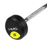 Rubber-coated fixed barbell/bar, curved, 25 kg HMS GSL25 - Image 3