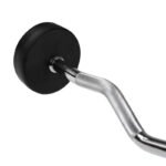 Rubber-coated fixed barbell/bar, curved, 25 kg HMS GSL25 - Image 4