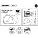 SELF-EXPLODING CLOSED BEACH SCREEN TENT 200X120X110/90CM ENERO CAMP - Image 6