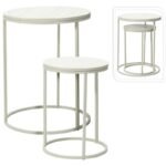 SET OF 2 COFFEE TABLES WITH WOODEN TOP