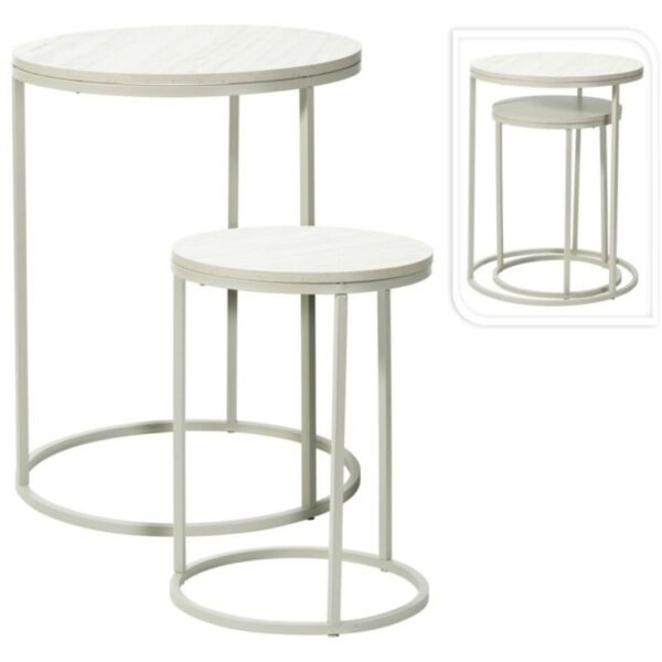 SET OF 2 COFFEE TABLES WITH WOODEN TOP