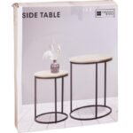 SET OF 2 COFFEE TABLES WITH WOODEN TOP - Image 3
