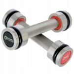 Set of chrome HMS dumbbells