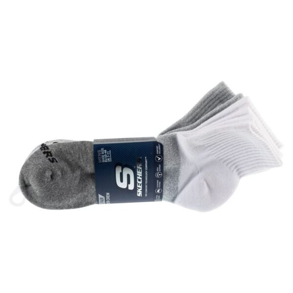 Skechers 3pk Mens Qtr Colorbloc Socks S118998-GRY Gray 43-46