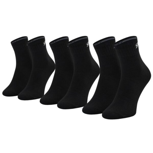 Skechers 3PPK Unisex Mesh Ventilation Quarter Socks SK42017-9999 Black 35-38