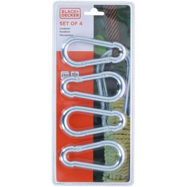 STEEL CARABINER 4 PCS BLACK + DECKER