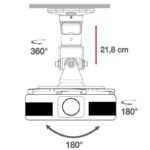 TECHLY CEILING PROJECTOR MOUNT 22CM 10KG WHITE - Image 4