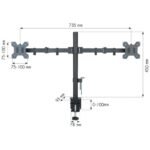 TECHLY DOUBLE DESK ARM 2X LED/LCD 13-27 CA - Image 3