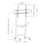 TECHLY MOBILE TV STAND 50-90” UP TO 70KG ADJUSTABLE AV SHELF - Image 6
