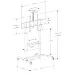 TECHLY MOBILE TV STAND 52-110" 120KG STEPPABLE ADJUSTMENT - Image 2