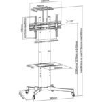 TECHLY MOBILE TV STAND LED/LCD 37-70 INCHES 50KG 2 - Image 2
