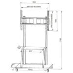 TECHLY MOBILE TV STAND LED/LCD/PDP 55-100 INCHES 150KG WITH SHELF ICA-TR30 - Image 3